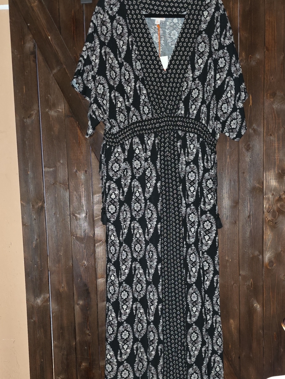 Knox Rose Black and White Patterned Maxi Dress